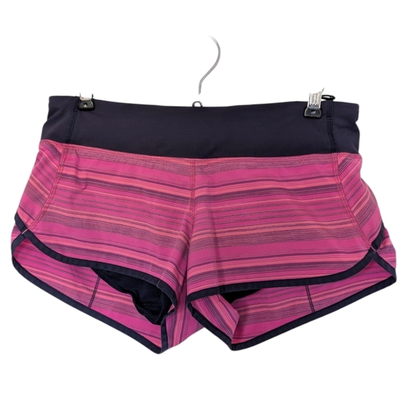 Lululemon Speed Short Pow Pink Elevation Stripe Rel: 7/2012 Luxtreme Women's 6 - Picture 9 of 11